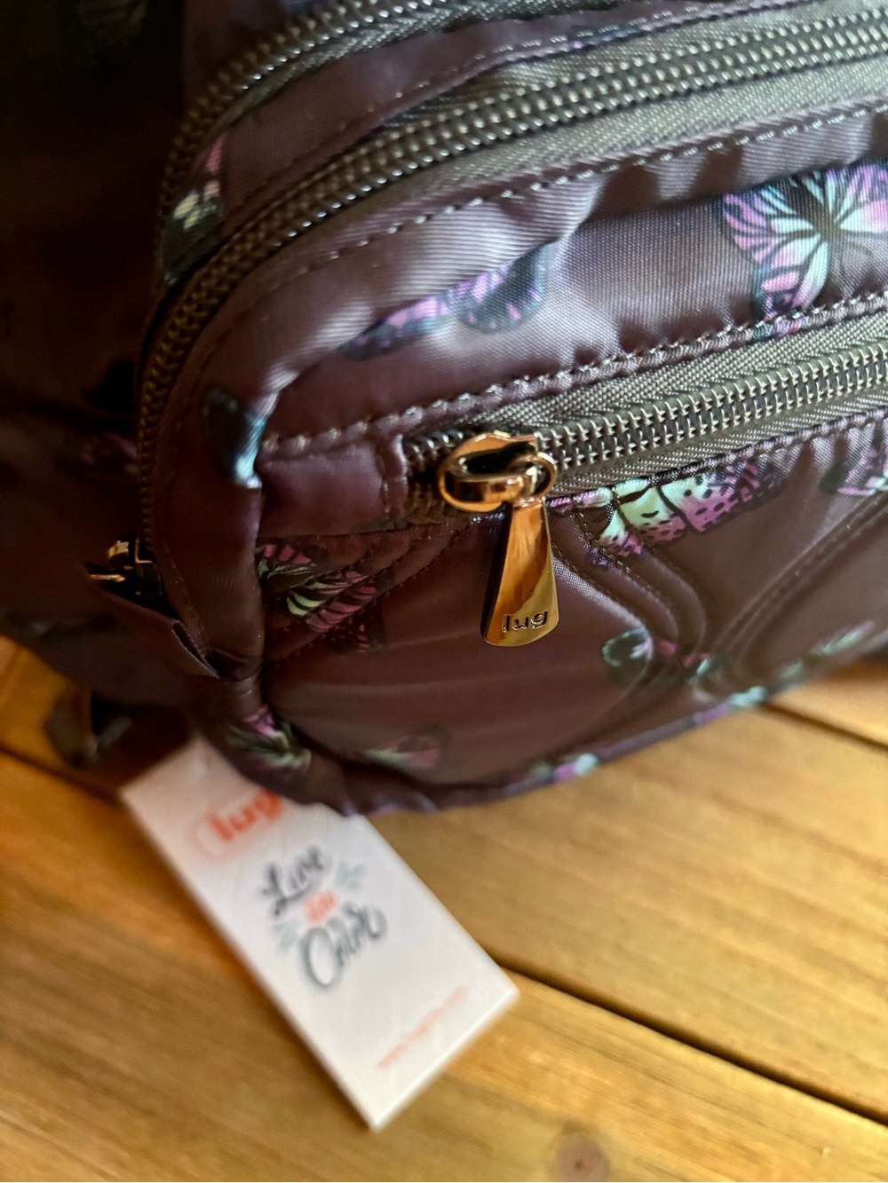 Lug Purple Butterfly Crescendo Convertible Shooper with Crossbody bag - Picture 3 of 14